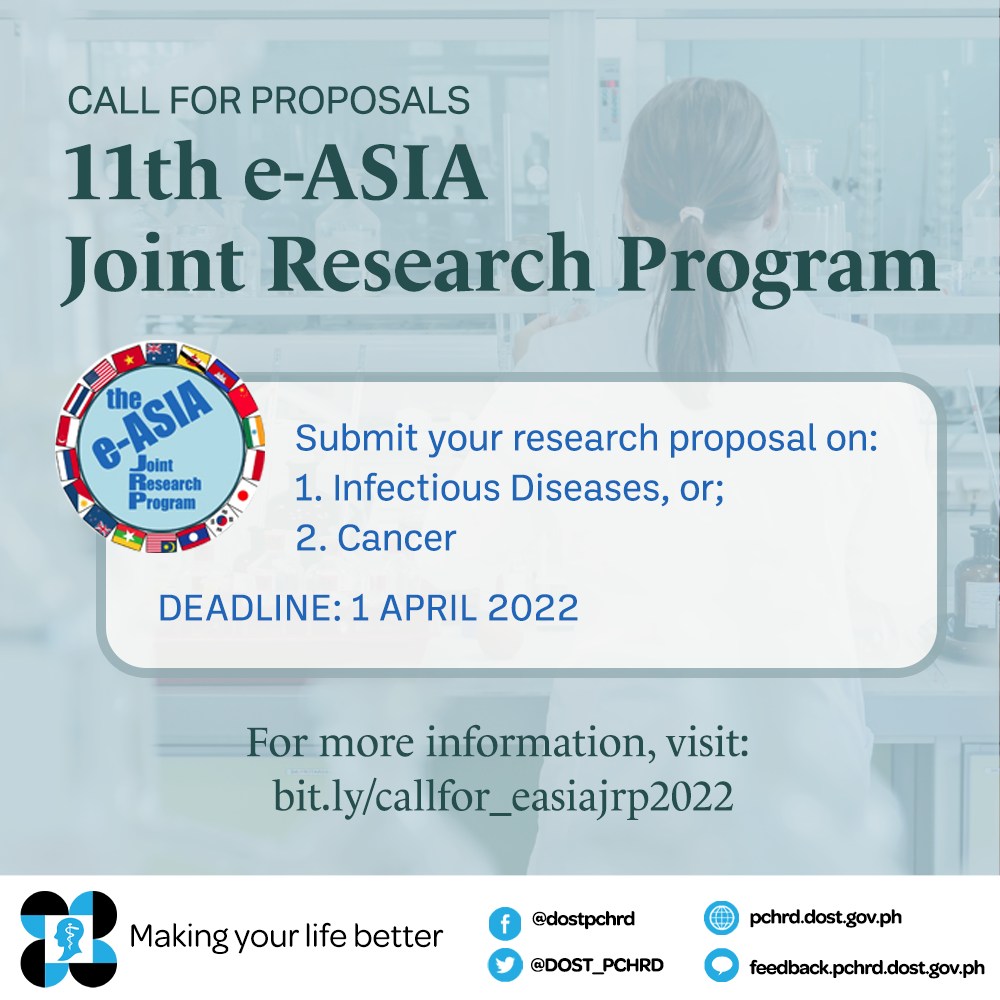 Call for Proposals: 11th Joint Call e-ASIA Joint Research Program (e-ASIA JRP)